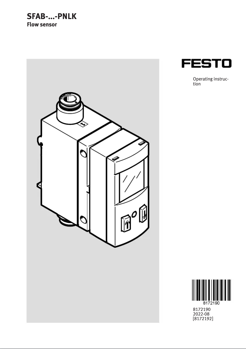 Imagen de la primera página del manual del dispositivo SFAB-600U-WQ10-PNLK-PNVBA-M12