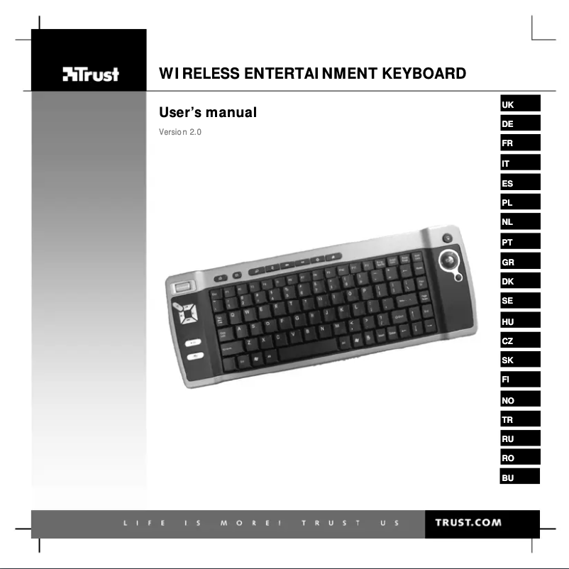 Página nº 1 - Manual de usuario Trust 14909 Wireless Entertainment