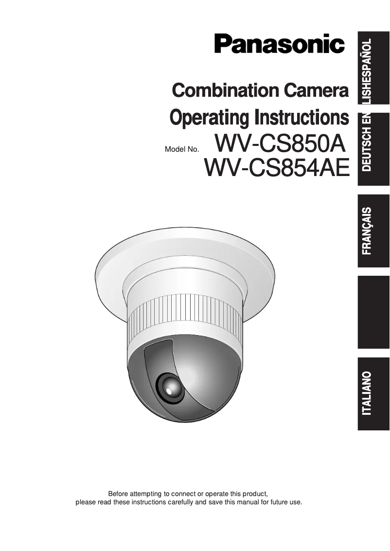 Imagen de la primera página del manual del dispositivo WV-CS850
