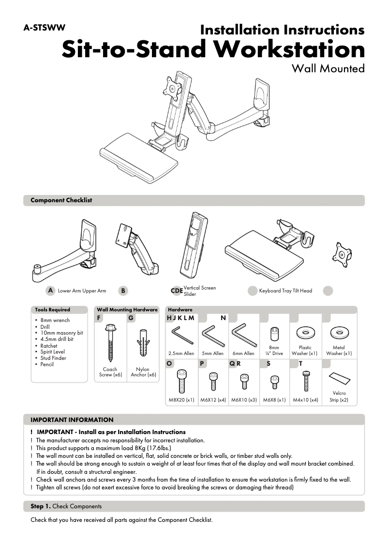 Imagen de la primera página del manual del dispositivo A-STSWW