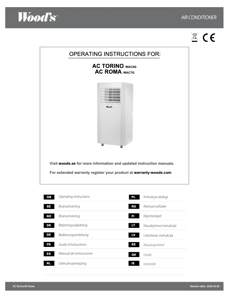 Imagen de la primera página del manual del dispositivo AC Roma