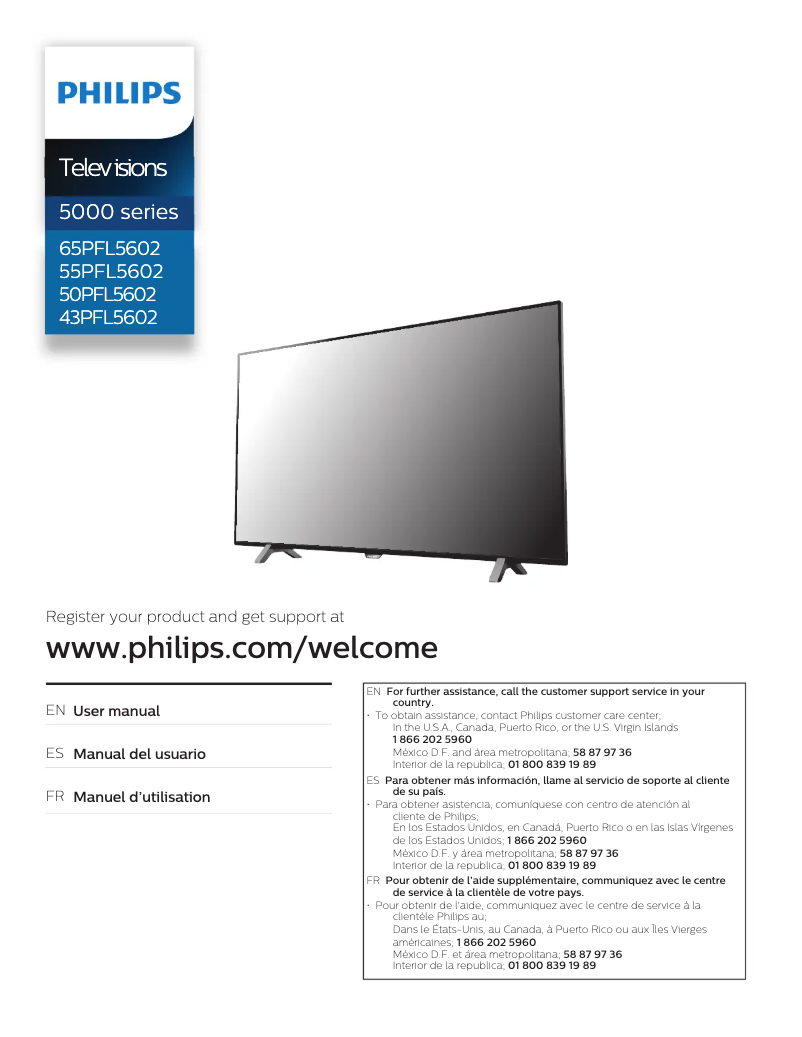 Imagen de la primera página del manual del dispositivo 43PFL5602