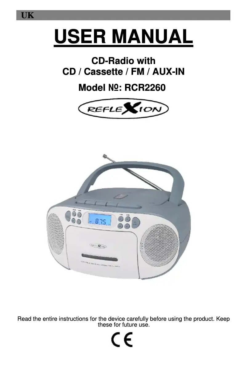Página nº 1 - Manual de usuario Reflexion RCR2260
