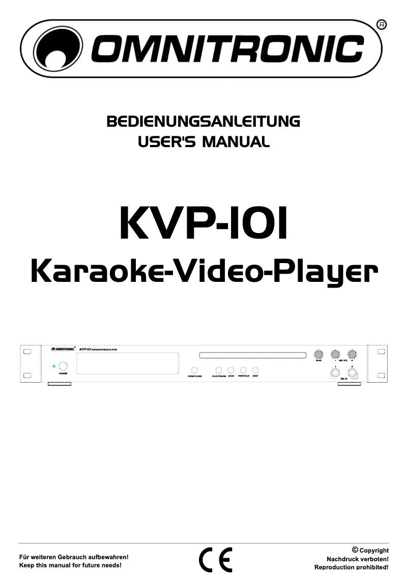 Imagen de la primera página del manual del dispositivo KVP-101