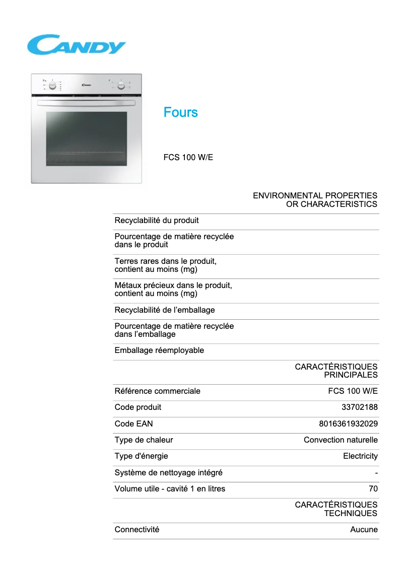 Imagen de la primera página del manual del dispositivo FCS 100 W/E