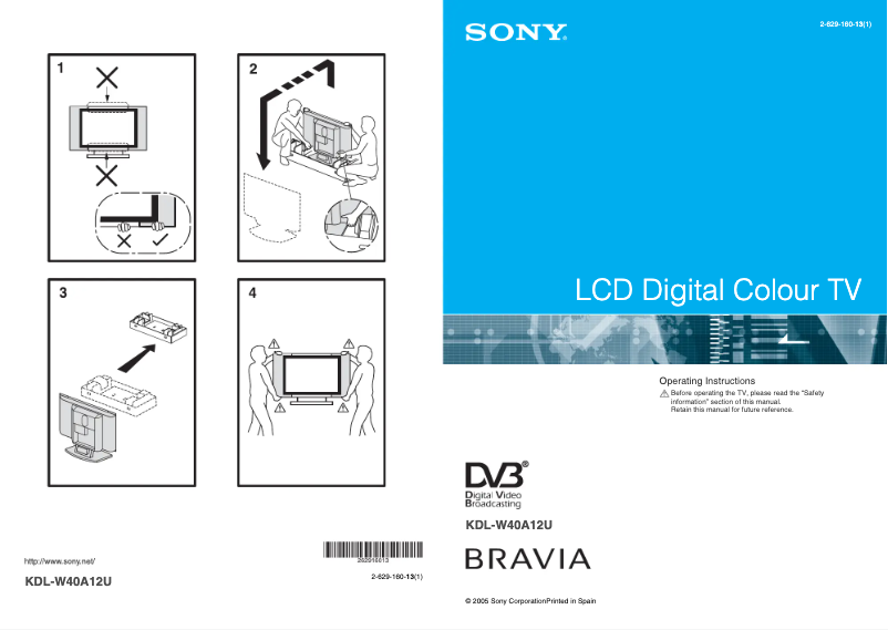 Página nº 1 - Manual de usuario Sony Bravia KDL-W40A12U