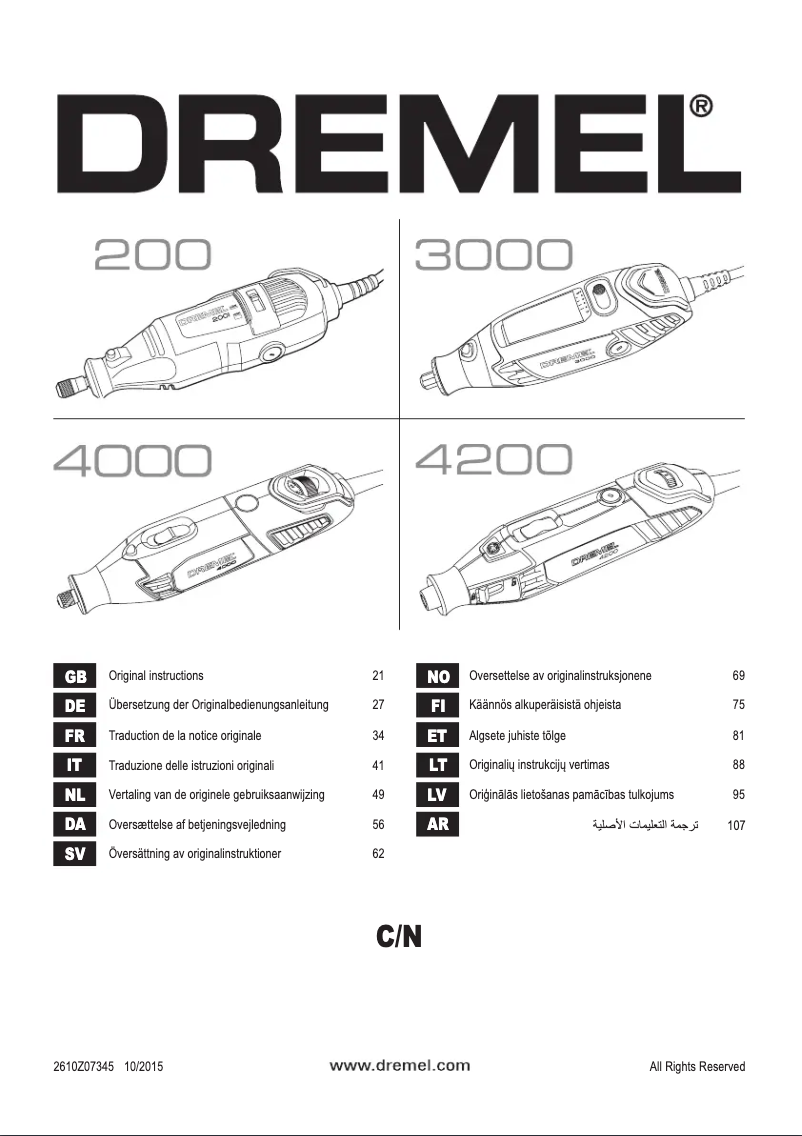 Página nº 1 - Manual de usuario Dremel 3000-1/25 EZ