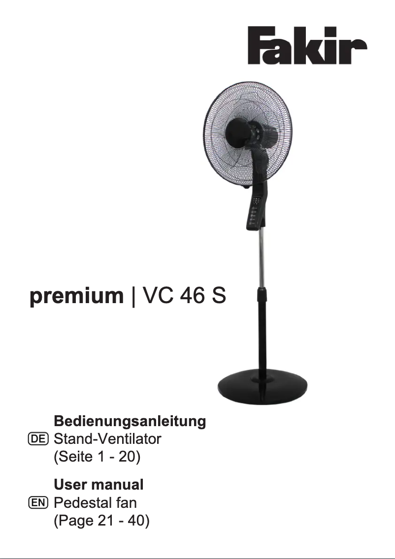 Imagen de la primera página del manual del dispositivo premium VC 46 S