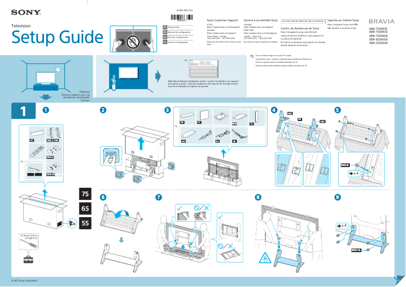 Imagen de la primera página del manual del dispositivo Bravia XBR-75X940E
