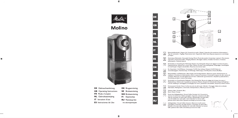 Página 1 del manual Manual de usuario Melitta Molino