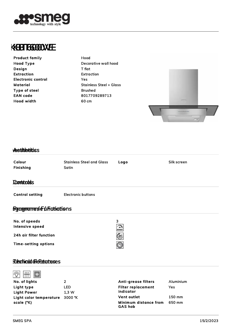 Página 1 del manual Folleto Smeg KBT600ve