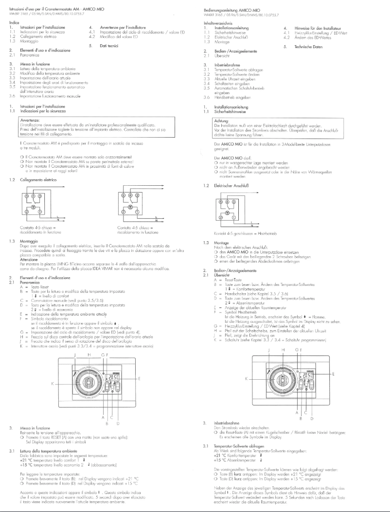 Imagen de la primera página del manual del dispositivo Amica Mio