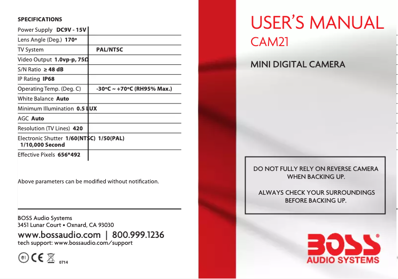 Página 1 del manual Manual de usuario Boss CAM21