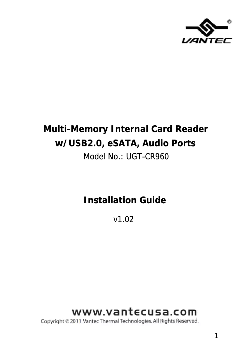 Imagen de la primera página del manual del dispositivo UGT-CR960
