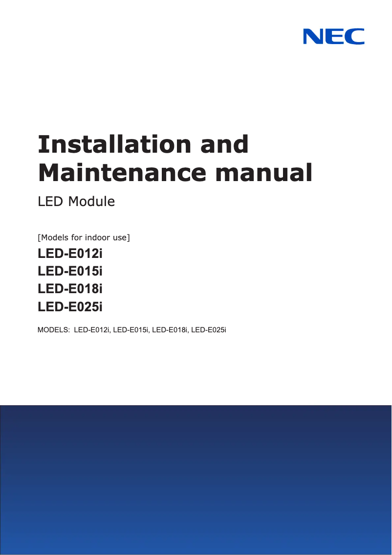 Imagen de la primera página del manual del dispositivo MultiSync E025I