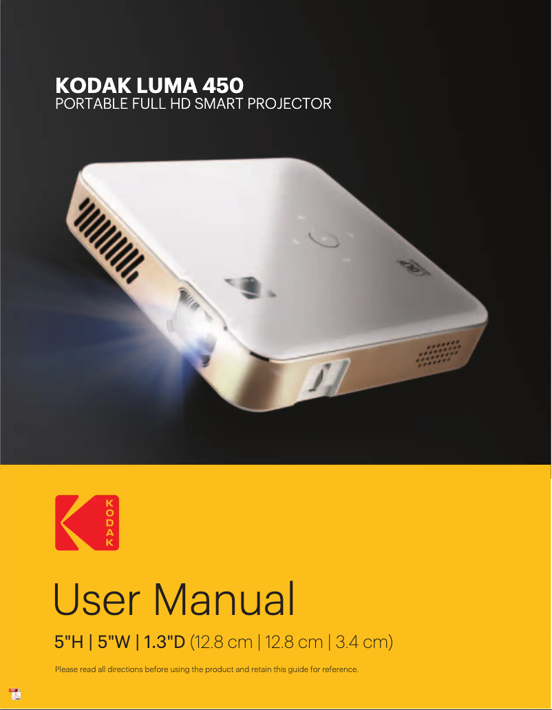 Página nº 1 - Manual de usuario Kodak Luma 450