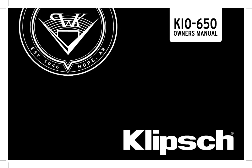 Página 1 del manual Manual de usuario Klipsch KIO-650