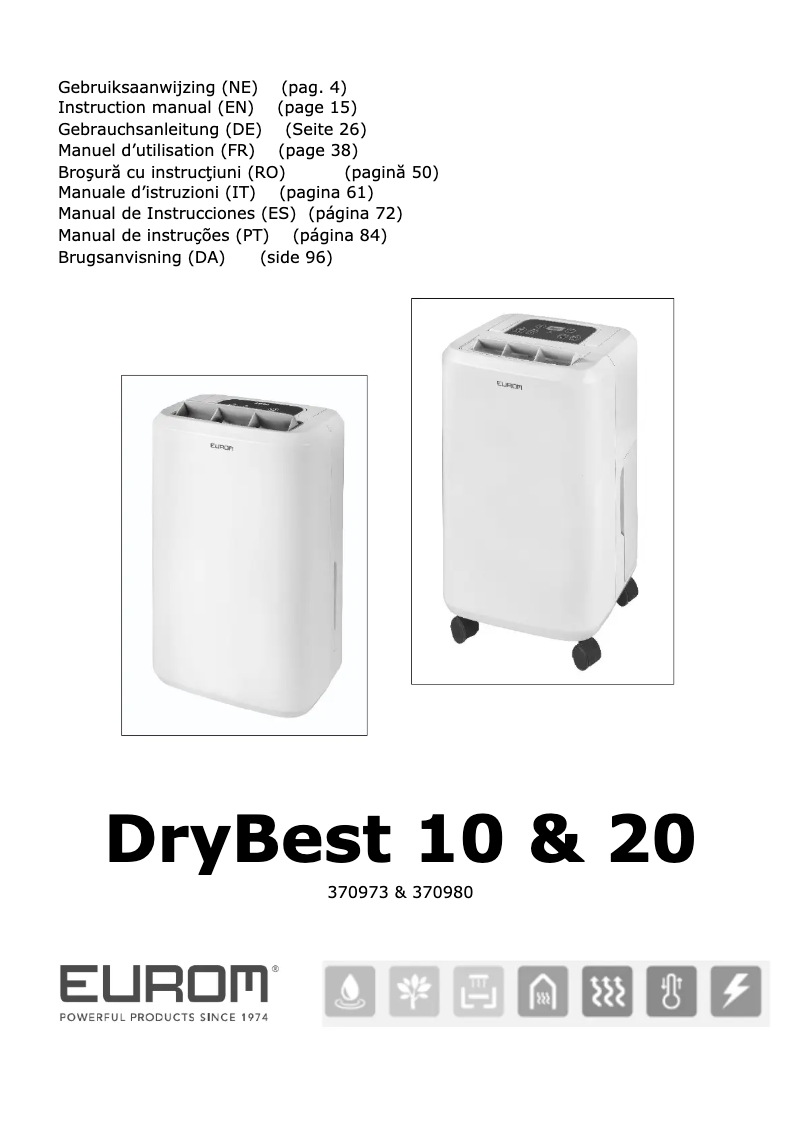 Página 1 del manual Manual de usuario Eurom DryBest 10