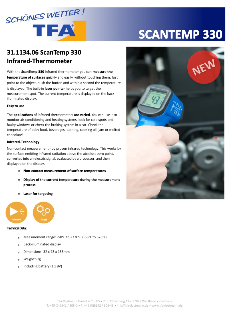 Imagen de la primera página del manual del dispositivo ScanTemp 330 31.1134.06