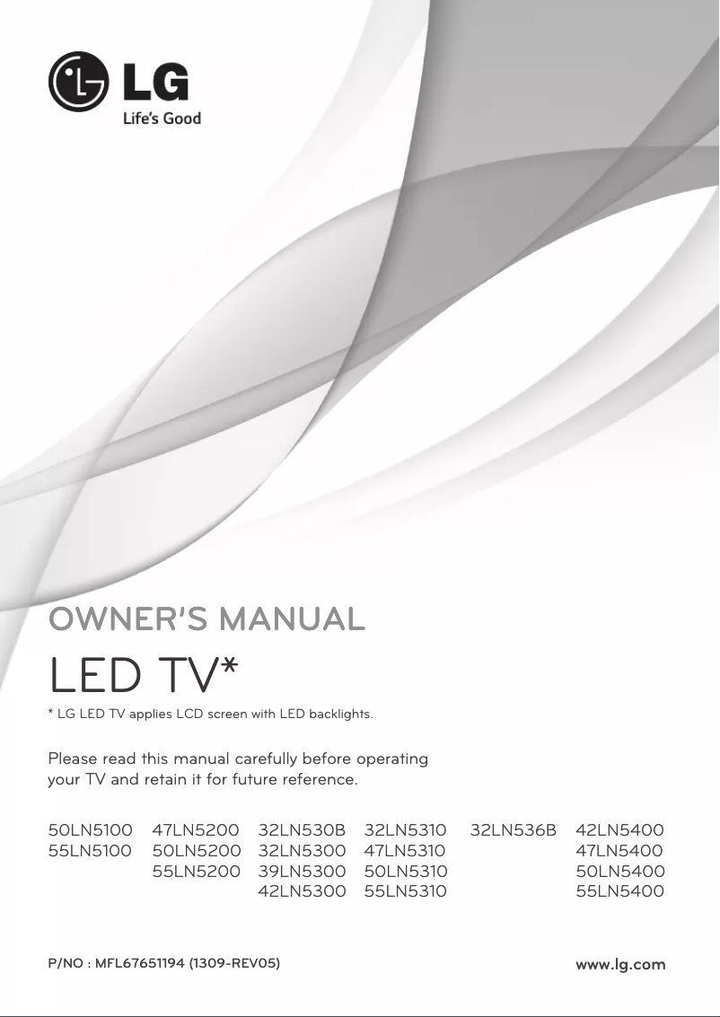 Imagen de la primera página del manual del dispositivo 47LN5310