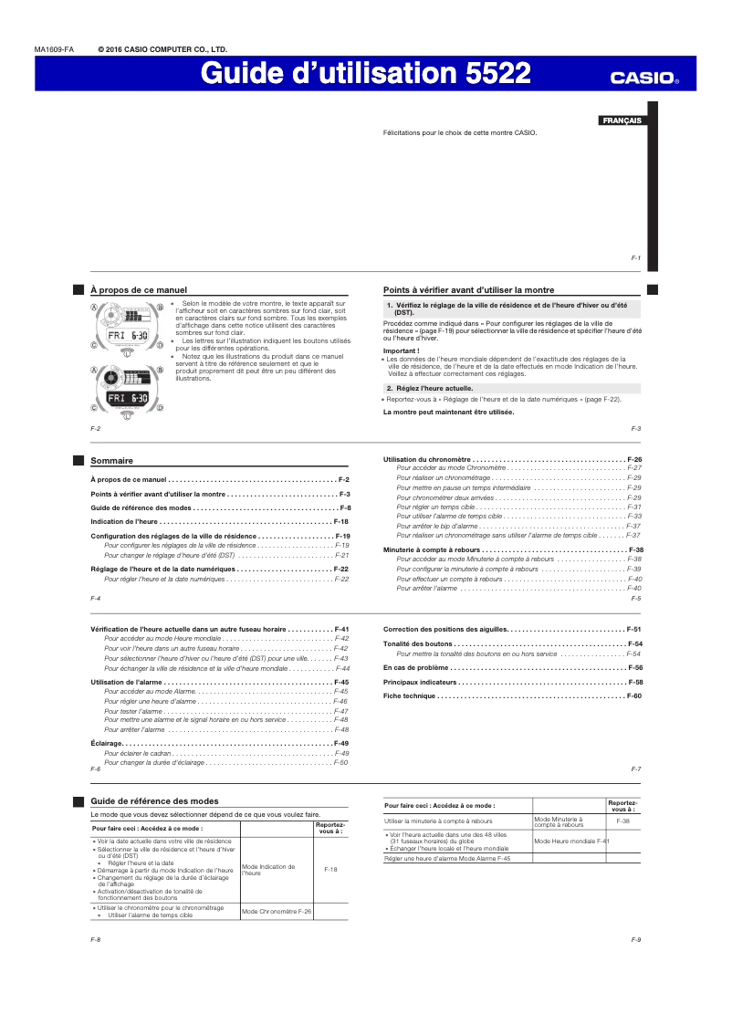 Imagen de la primera página del manual del dispositivo G-Shock GA-710