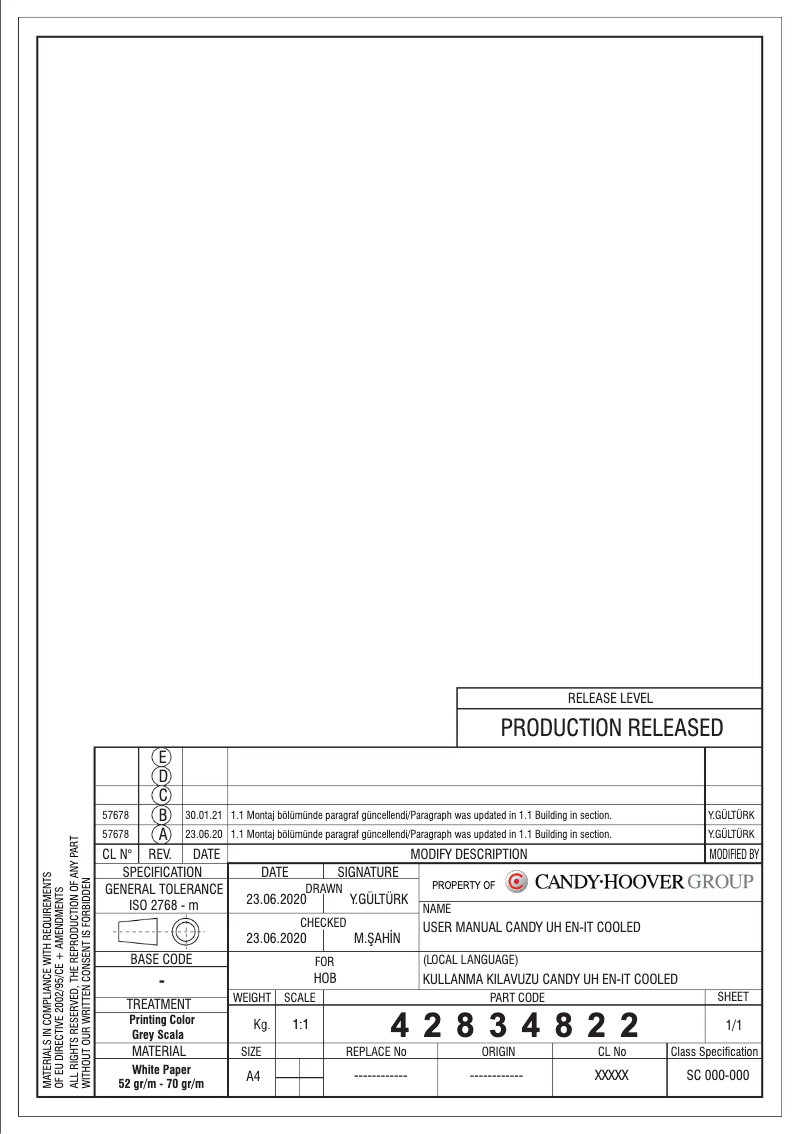 Imagen de la primera página del manual del dispositivo CDIH6GBFE4WX