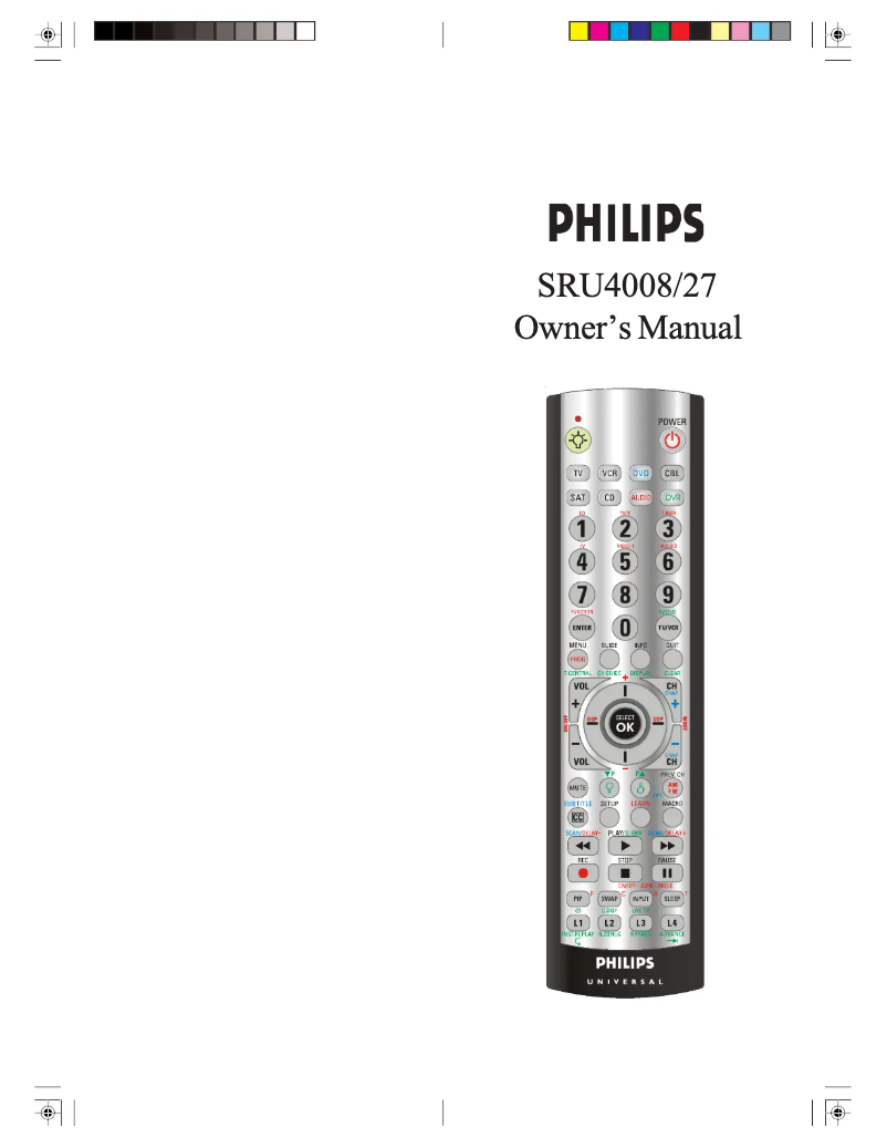 Página nº 1 - Manual de usuario Philips SRU4008