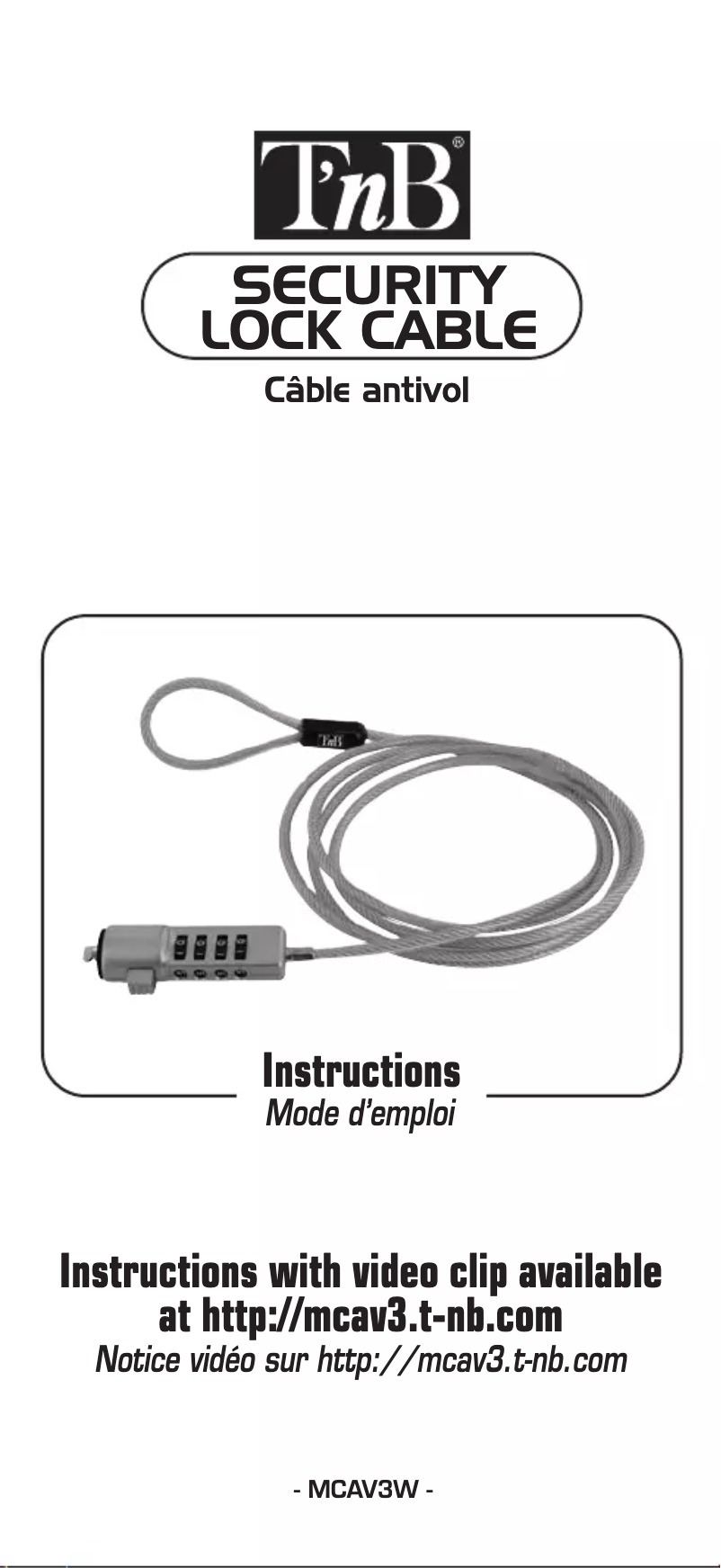 Imagen de la primera página del manual del dispositivo MCAV3W
