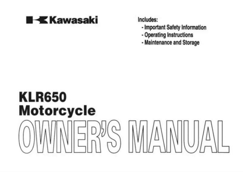 Página 1 del manual Manual de usuario Kawasaki KLR650 (2006)