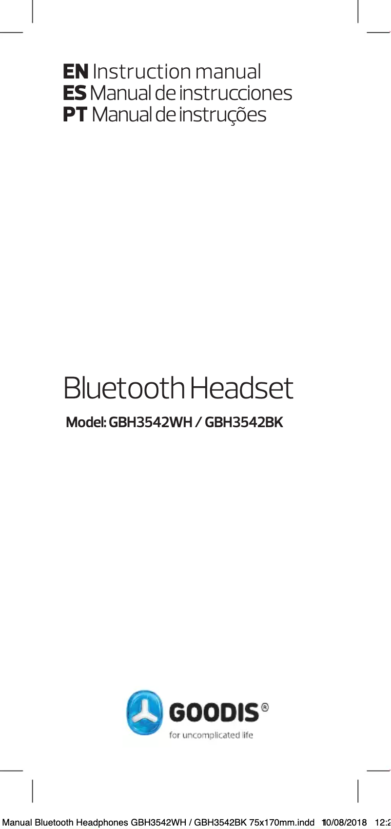 Imagen de la primera página del manual del dispositivo GBH3542WH