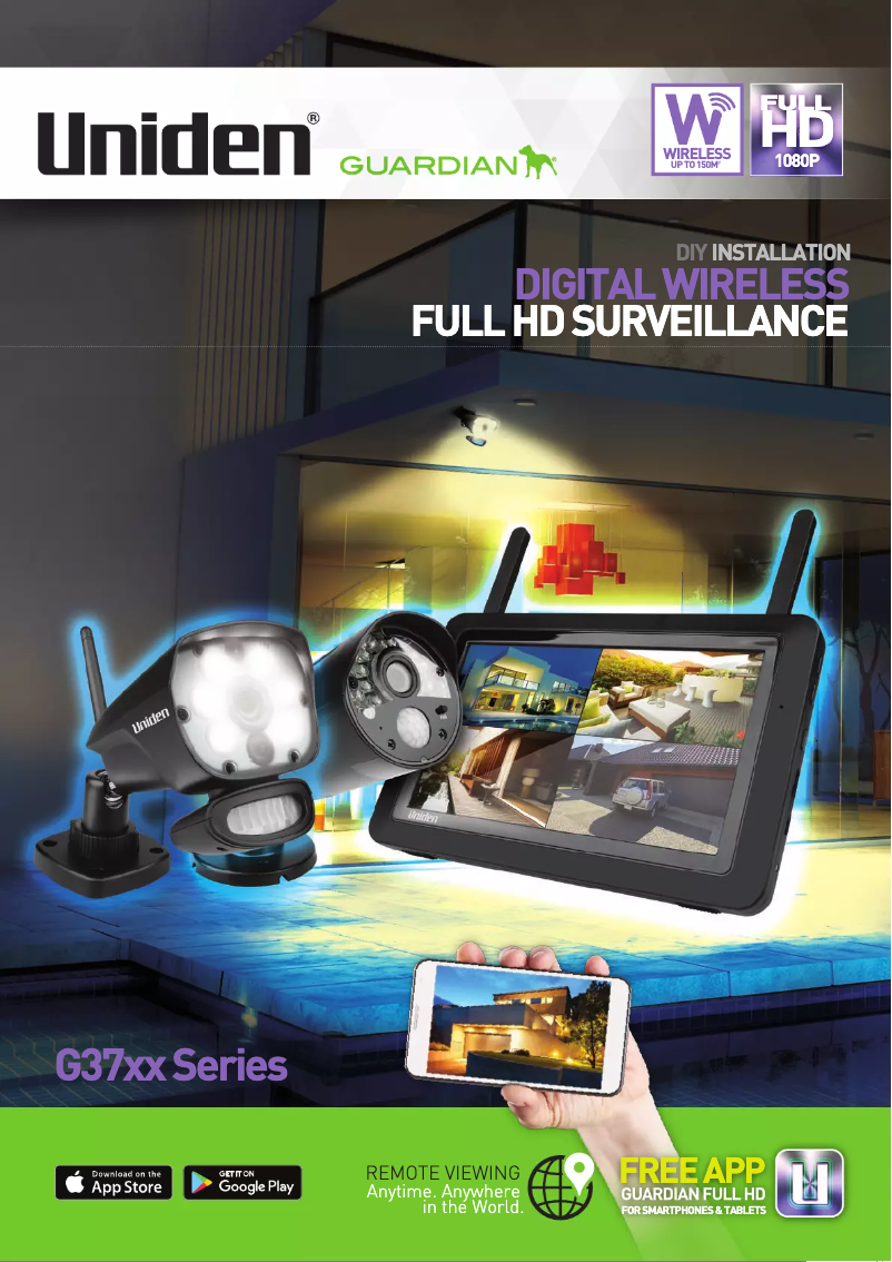 Página 1 del manual Folleto Uniden Guardian App Cam 24