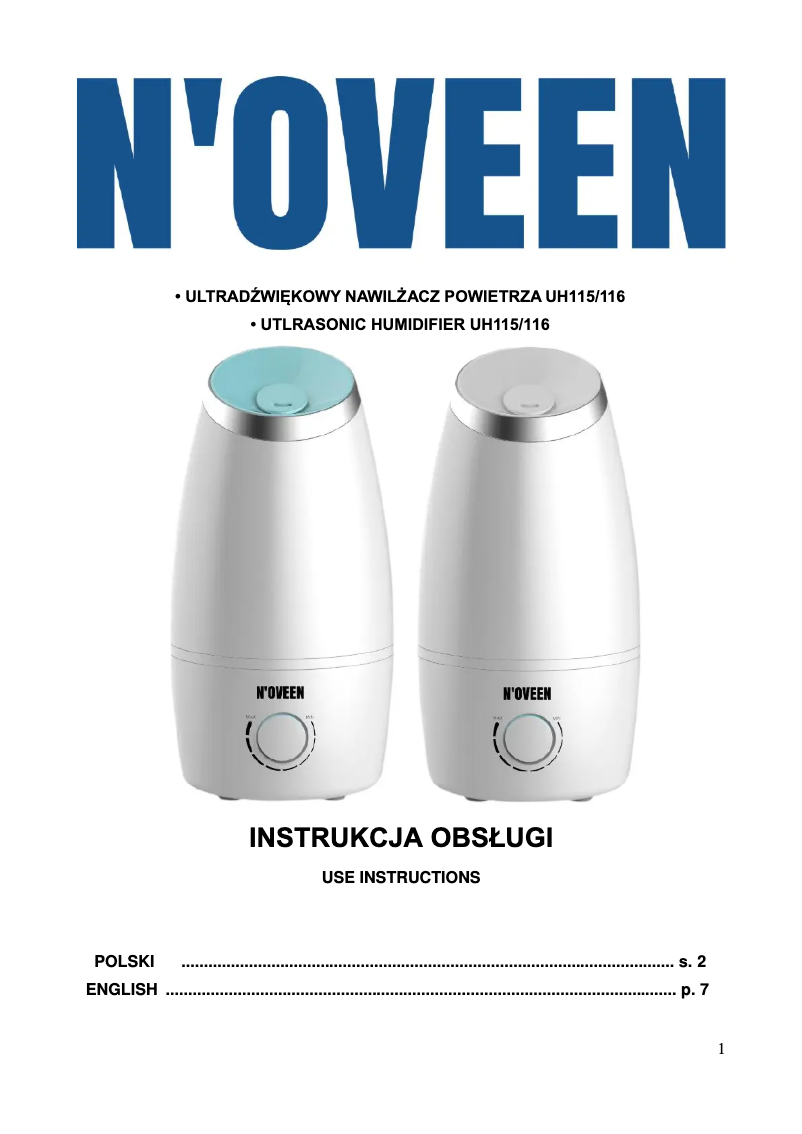 Página 1 del manual Manual de usuario N'oveen UH116