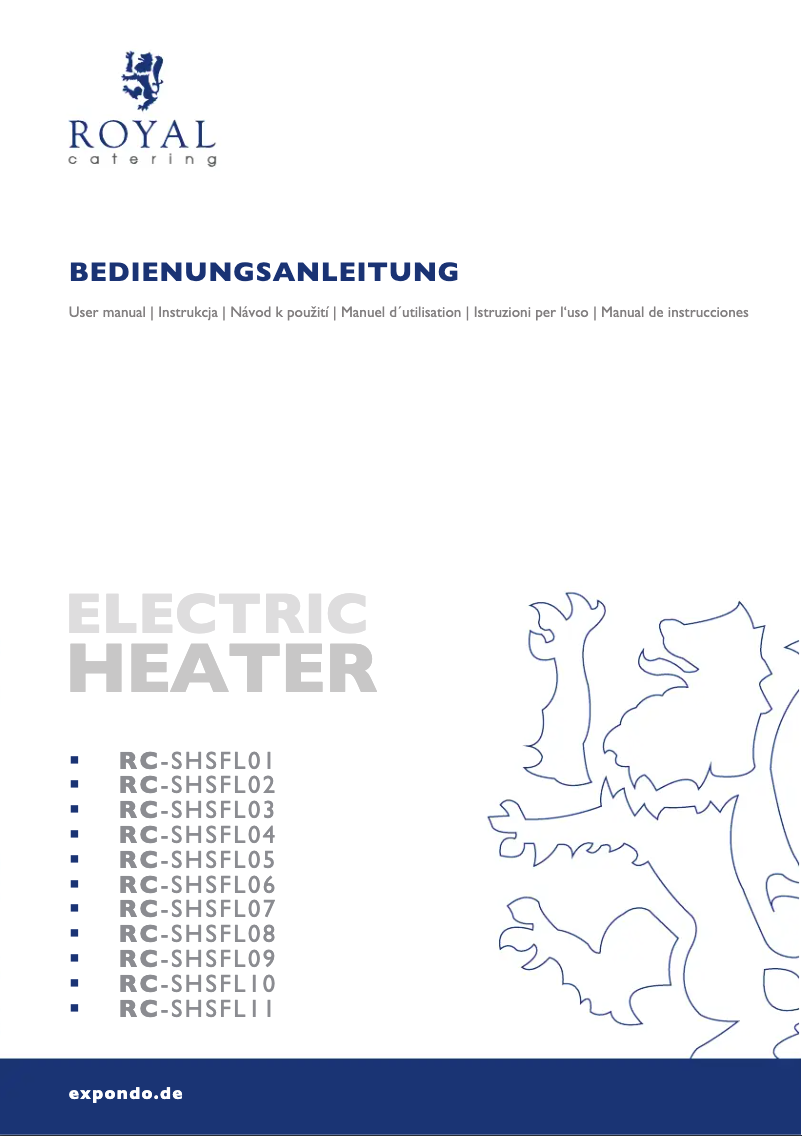 Imagen de la primera página del manual del dispositivo RC-SHSFL04