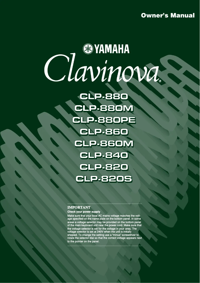 Página 1 del manual Manual de usuario Yamaha Clavinova CLP-820