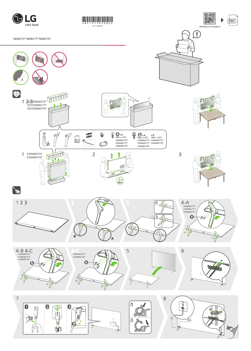 Imagen de la primera página del manual del dispositivo 55NANO796PB