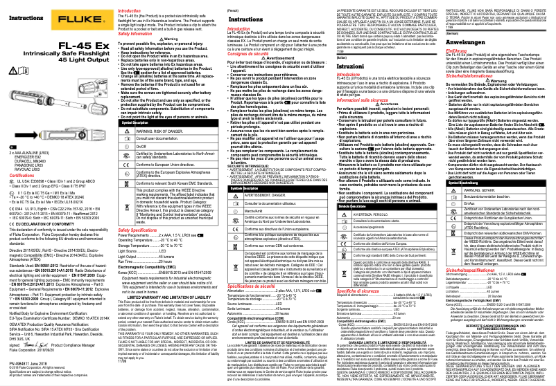 Imagen de la primera página del manual del dispositivo FL-45 EX