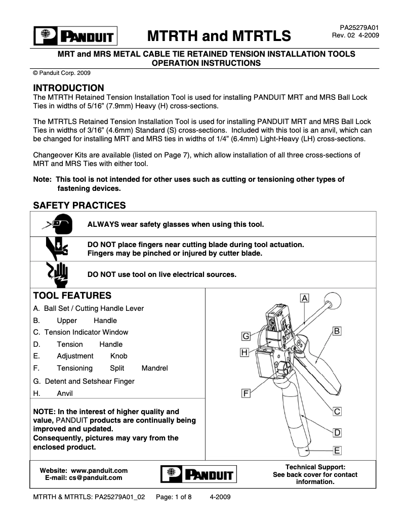 Página 1 del manual Manual de usuario Panduit MTRTH