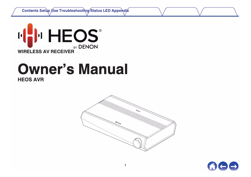 Imagen de la primera página del manual del dispositivo HEOS AVR