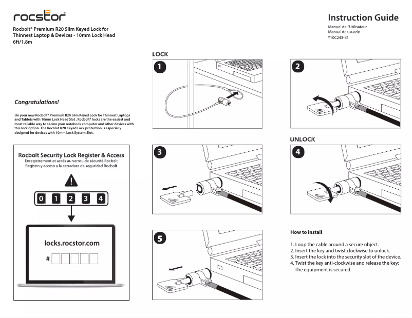 Imagen de la primera página del manual del dispositivo Rocbolt R20