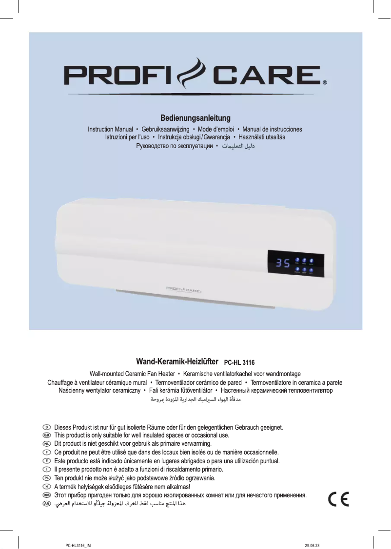 Página 1 del manual Manual de usuario ProfiCare PC-HL 3116