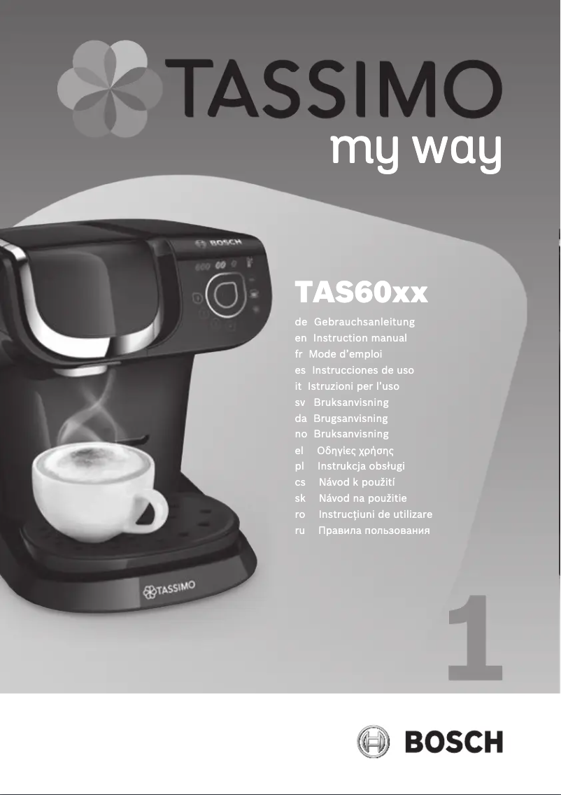 Página nº 1 - Manual de usuario Bosch Tassimo TAS6002