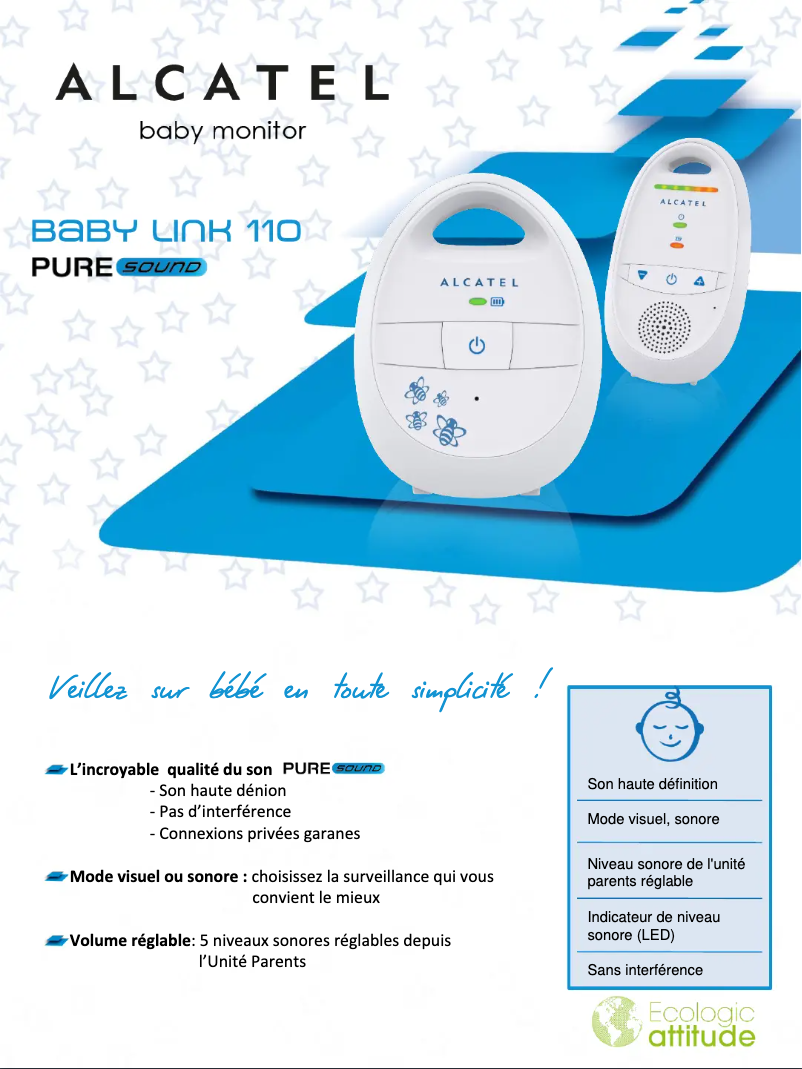 Página 1 del manual Ficha técnica Alcatel Baby Link 110