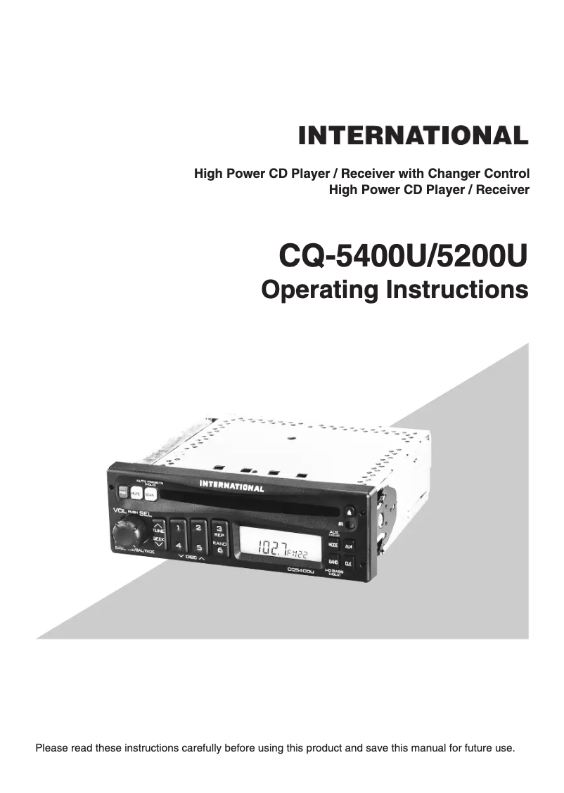Imagen de la primera página del manual del dispositivo CQ-5200U