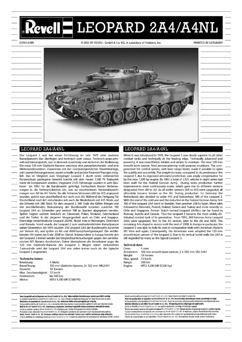 Imagen de la primera página del manual del dispositivo Leopard 2A4/A4NL