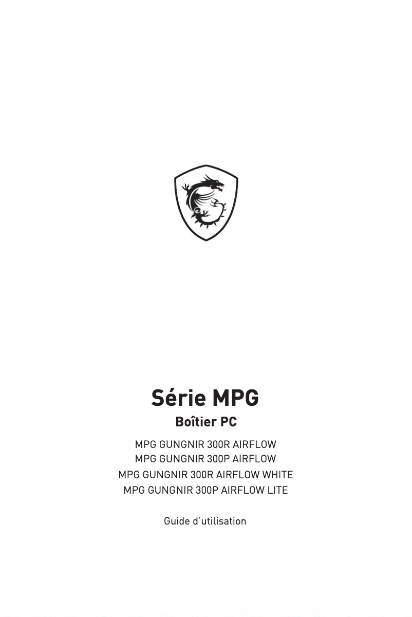 Imagen de la primera página del manual del dispositivo MPG Gungnir 300R Airflow