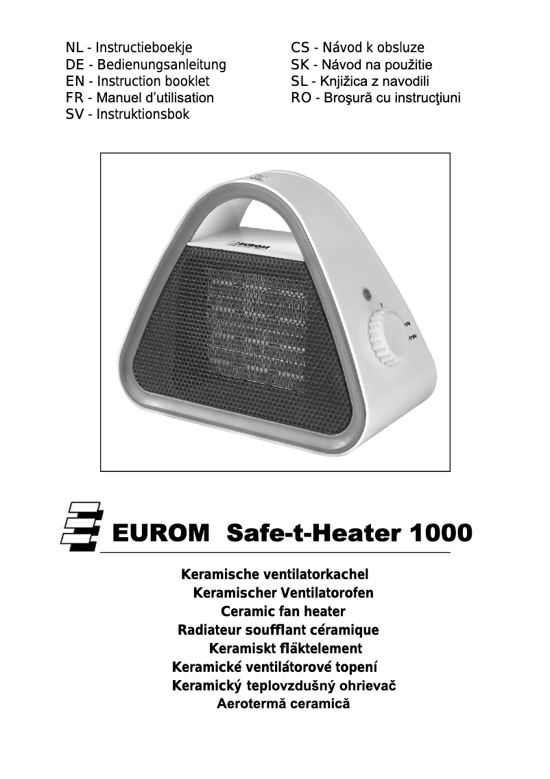 Página nº 1 - Manual de usuario Eurom Safe-t-Heater 1000