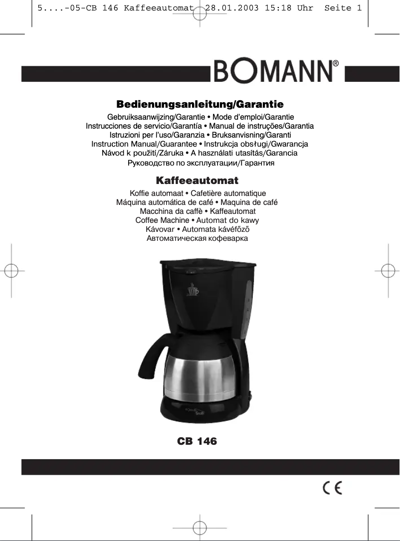 Imagen de la primera página del manual del dispositivo CB 146