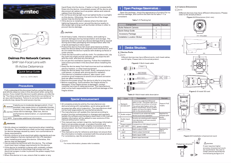 Página 1 del manual Manual de usuario Ernitec 0070-08215