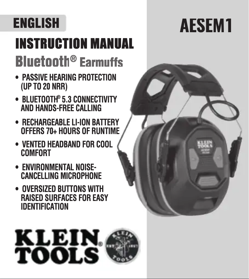 Página nº 1 - Manual de usuario Klein Tools AESEM1