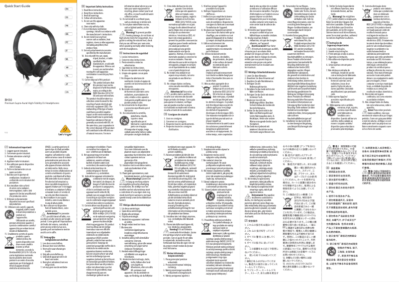 Imagen de la primera página del manual del dispositivo BH30